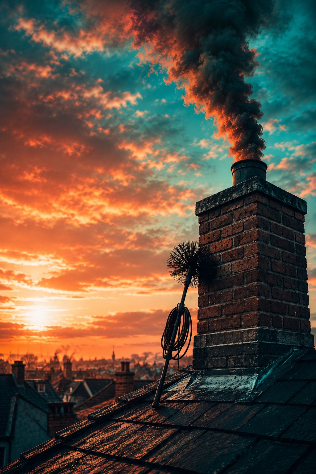 Residential brick chimney inspected by G and K Chimney Inspectors in Fairfax, Virginia